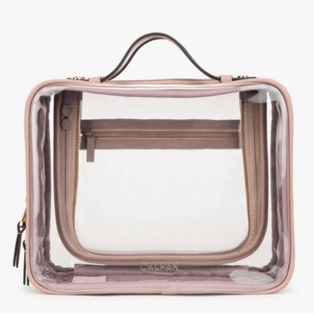 🪷NWT Calpak LARGE clear cosmetic bag - MAUVE